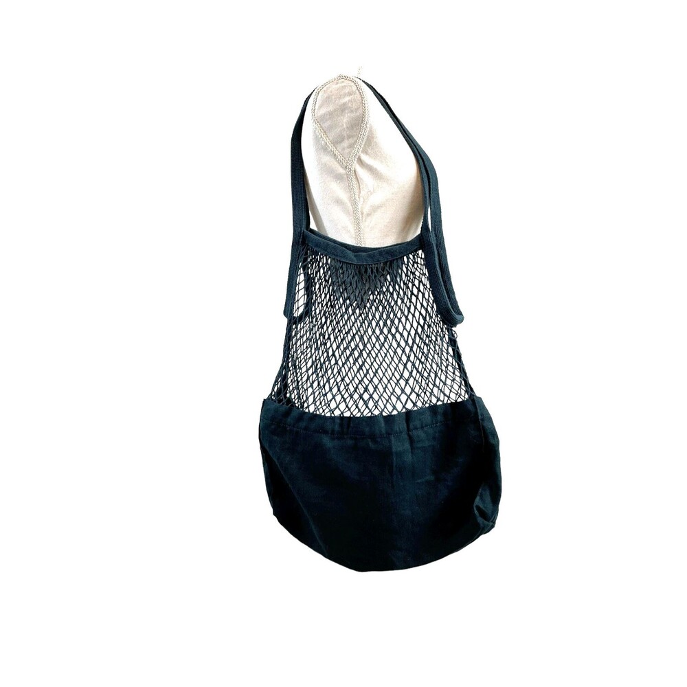 Anthropologie Indigo Blue Cotton Mesh French Market Tote Bag